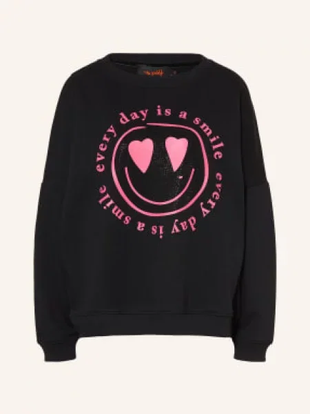 Miss Goodlife Bluza Z Kamieniami Ozdobnymi schwarz czarna