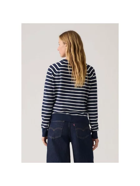 LEVI'S ® Svetr Supersoft V-Neck Cardigan marine / bílá modrá