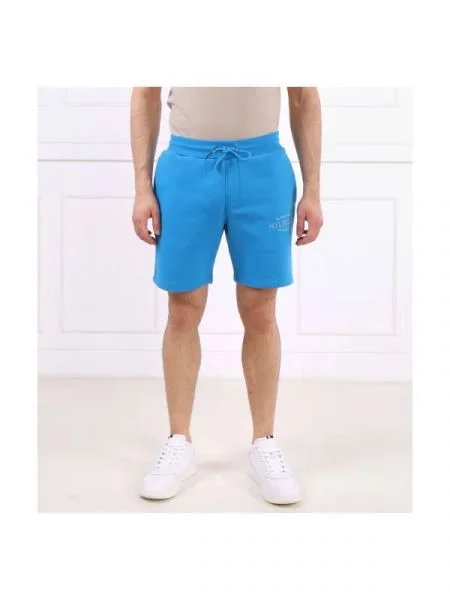 Tommy Hilfiger rövidnadrág hilfiger curve logo sweatshort kék
