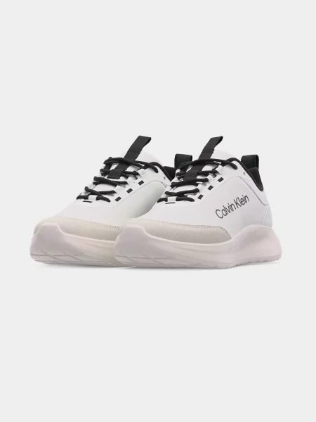 Pánske topánky Calvin Klein Light Eva Runn Essential Laceup Suede bright white/black biela