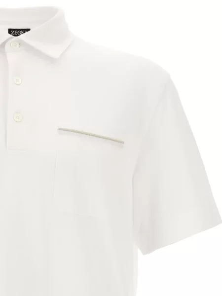 Tricou polo Zegna alb