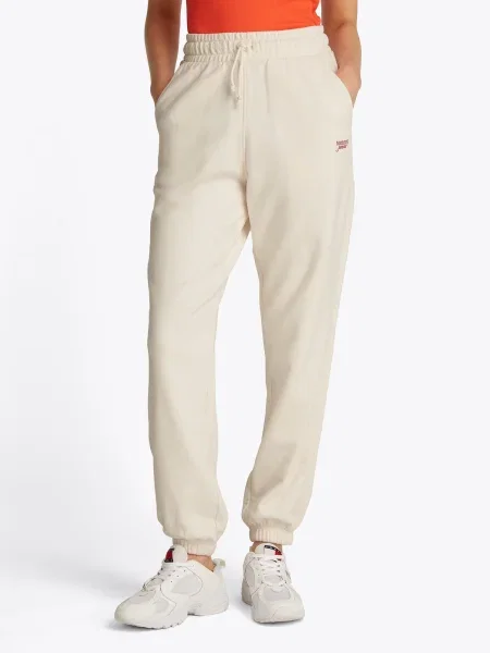 Tommy Jeans Sportinės kelnės Script Écru balta