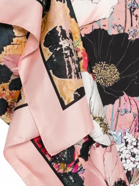 Fular D'aniello cu model floral cu imagine roz