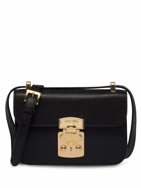 Geanta de piele Miu Miu din piele negru