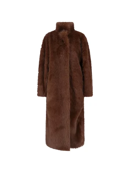 Palton de blană The Frankie Shop cu blană maro