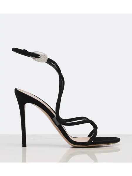 Sandale Gianvito Rossi din piele de căprioară negru