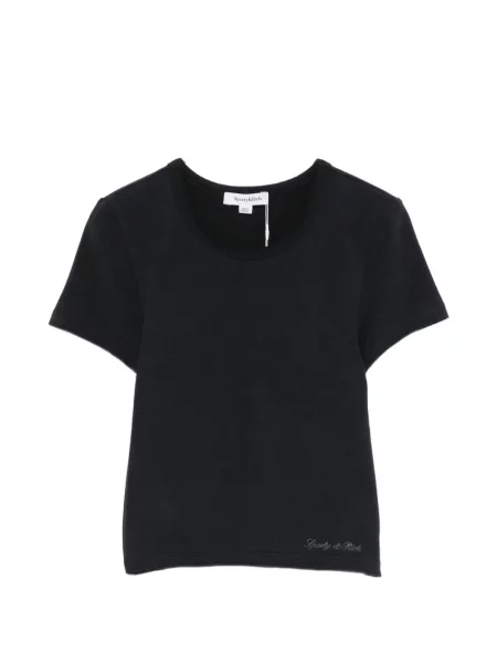 Decupat tricou Sporty & Rich cu imagine negru
