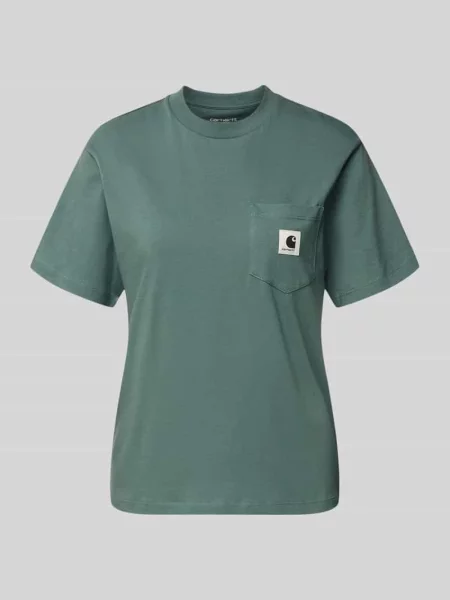 T-shirt z kieszenią na piersi i detalem z logo Carhartt Work In Progress