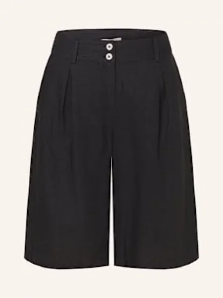 Lilienfels Bermudy Lniane schwarz czarne