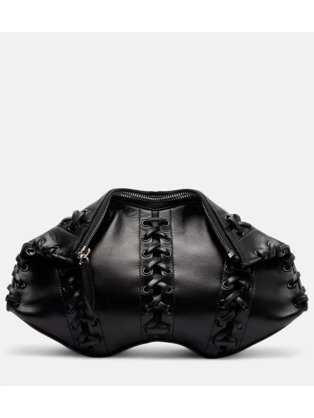Geanta de piele Mcqueen din piele mini negru