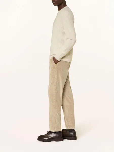 Myths Manšestrové Kalhoty V Joggingovém Stylu Slim Fit béžová