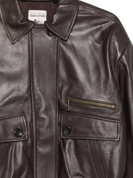 Geanta de piele Semicouture maro