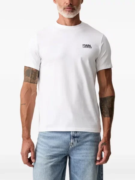 Tricou Karl Lagerfeld cu imagine cu decolteu rotund alb