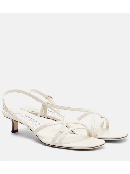 Sandale Jimmy Choo din piele slingback alb