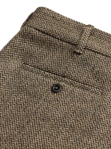 Pantaloni Ralph Lauren Rrl cu model herringbone maro