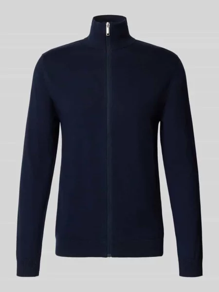 Kurtka z dzianiny o kroju regular fit z czystej bawełny model ‘BERG’ Selected Homme granatowa