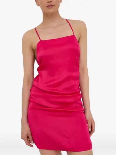 Mała sukienka mini Herskind garniturowa na ramiączkach różowa