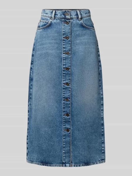 Spódnica jeansowa o kroju regular fit z czystej bawełny model DASTI' Weekend Max Mara niebieska