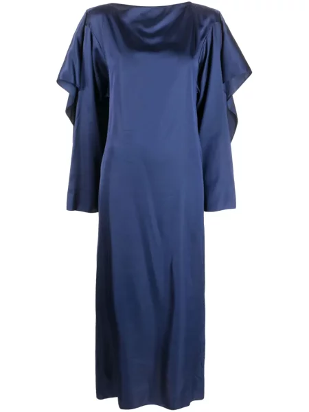 Rochie maxi Mm6 Maison Margiela din satin până la genunchi de costum albastru