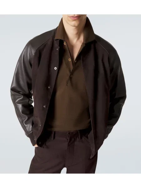 Tricou polo Tom Ford de mătase maro
