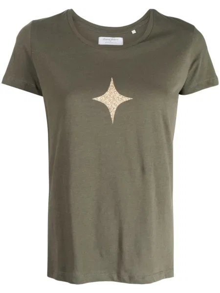 Koszulka Madison.maison z nadrukiem z dżerseju zielona