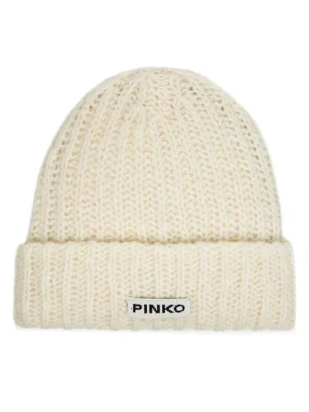 Pinko czapka z wełną beżowy