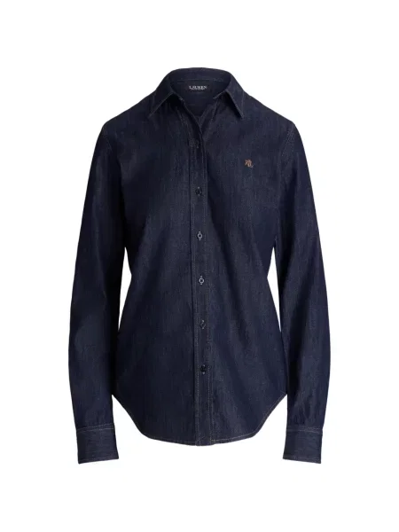 Cămașă de blugi Lauren Ralph Lauren cu broderie albastru
