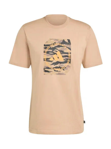 ADIDAS SPORTSWEAR Tricou funcțional nisipiu / galben / gri negru