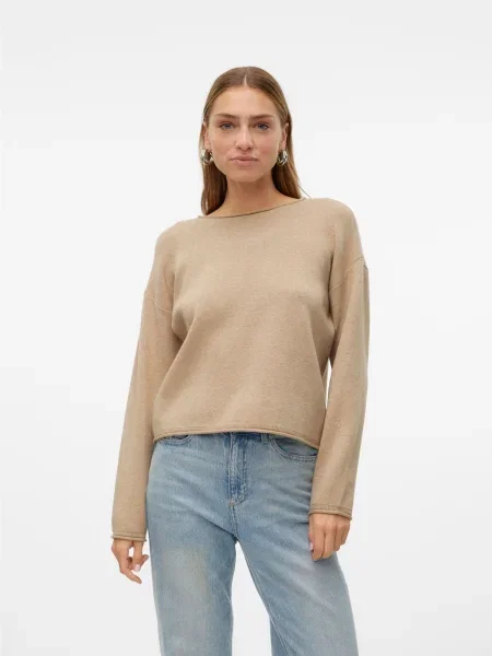 VERO MODA Pulover VMSABA închis bej