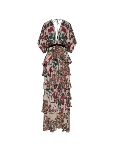 Maxi rochie maxi Johanna Ortiz cu model floral de costum
