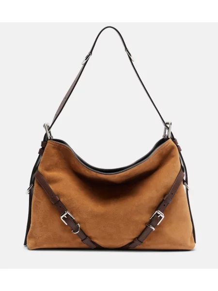 Geantă Givenchy din piele de căprioară maro