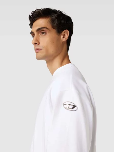 Bluza o kroju oversized z detalem z logo Diesel biała