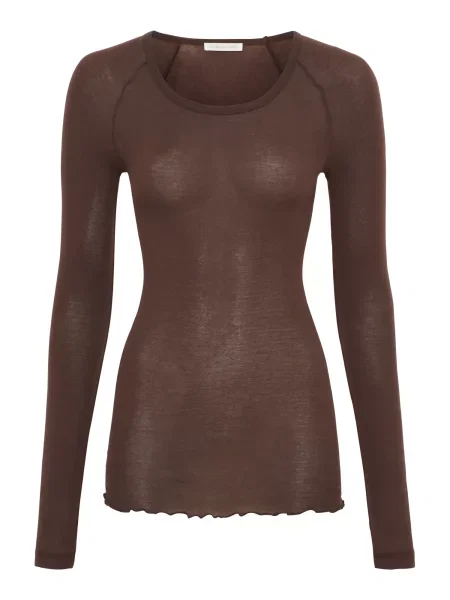 Seamless Basic Tričko Elvira tmavě hnědá