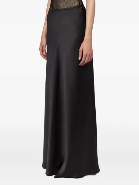 Fusta maxi Atu Body Couture din satin negru