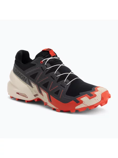 Мъжки обувки за бягане Salomon Speedcross 6 black/fiery red/almond milk черно