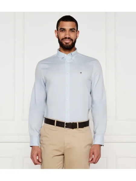 Tommy Hilfiger Cămașă | cu adaos de in albastru
