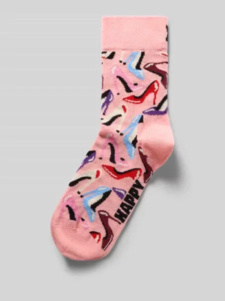 Skarpety z nadrukiem z motywem na całej powierzchni Happy Socks różowe