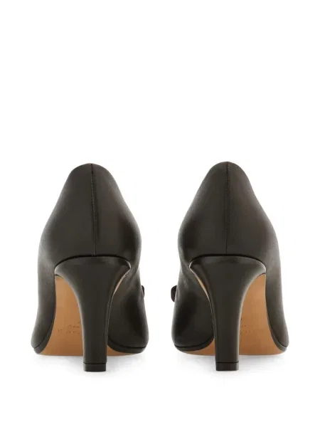 Pantofi cu toc Ferragamo cu funde maro