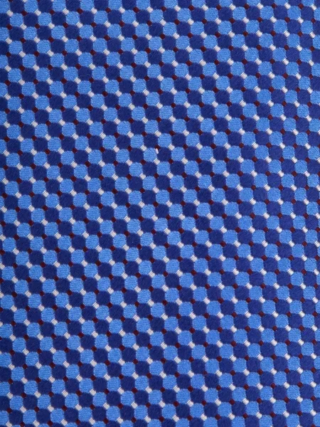 Cravată Eton de mătase cu imprimeu geometric albastru