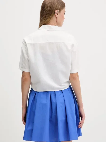 Tommy Jeans koszula z lnem beżowa