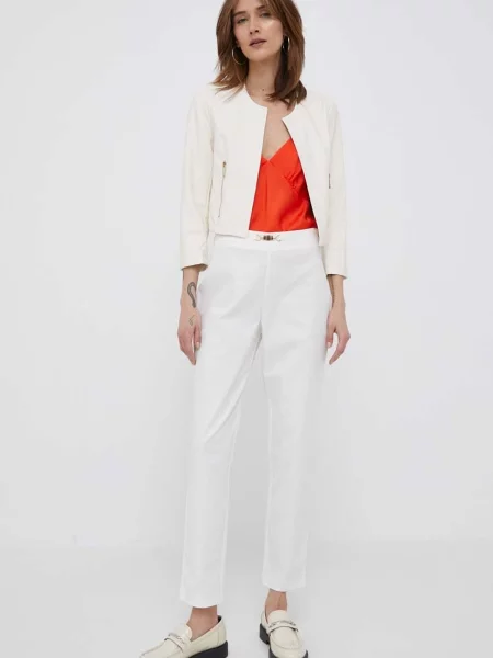 Kalhoty Artigli přiléhavé high waist béžová