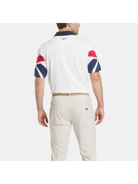Reebok koszulka polo Signature Vector z blokami kolorówunisex CHALK/RED/V NAVY Size: S czerwona