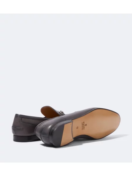 Кожени лоуфъри Gucci сиво