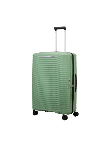 Lniana walizka Samsonite zielona
