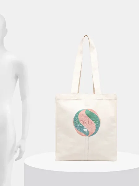 Сумка Fiorucci с принтом из канваса бежевая