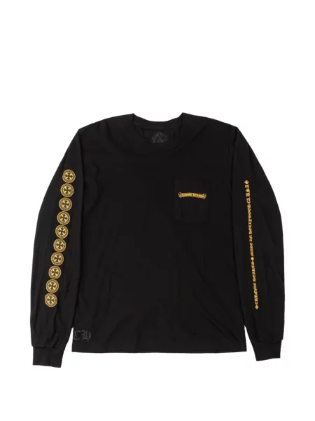 Długa koszulka Chrome Hearts z nadrukiem w serca czarna