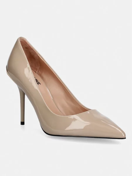 Love Moschino pantofi cu stiletto piele bej