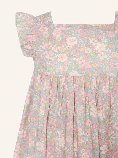 Petit Bateau Sukienka Z Falbanami gruen różowa