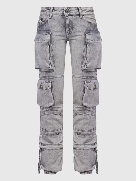 Брюки карго The Attico с вышивкой серые