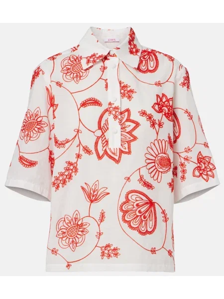 Cămașă Eres cu broderie portocaliu